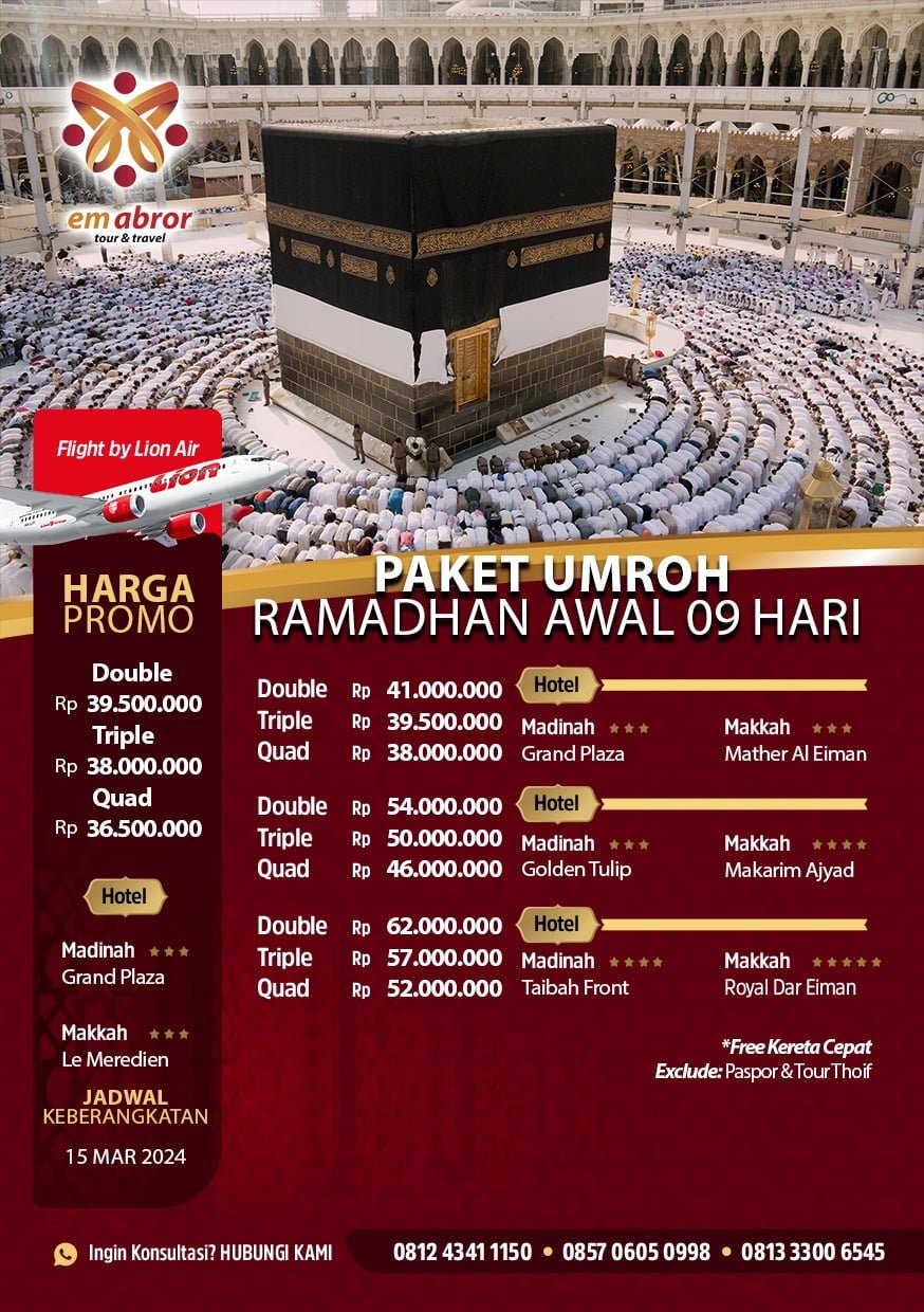 Paket Umroh Ramadhan 9 Hari by Lion Air